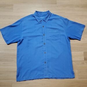 Tommy Bahama Men's Casual Blue Button Down Tee Shirt